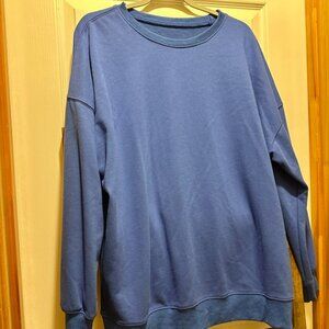 Blue Crewneck Casual Sweatshirt Pullover L